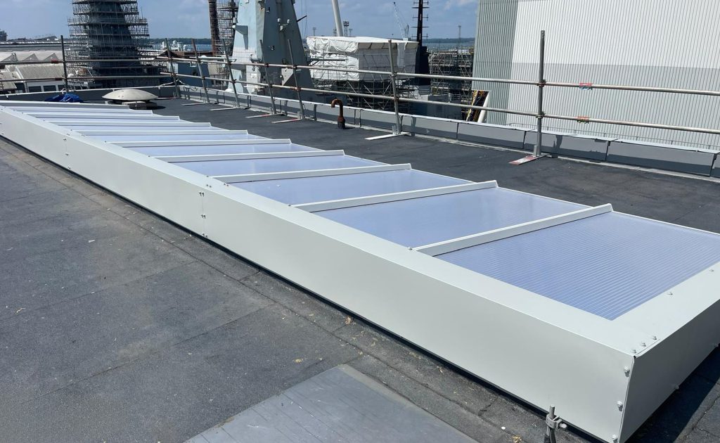 Polycarbonate roof light within Portsmouth Dockyard